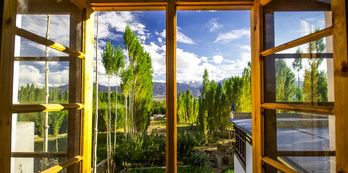 View from the window on the landscape.